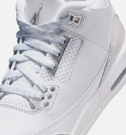 Air Jordan 3 Retro White And Silver Grade School Lifestyle Shoe White Metallic Silver Free Shipping