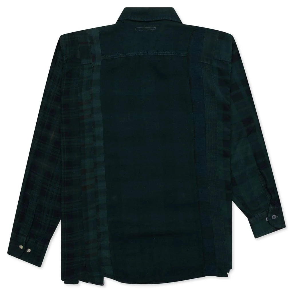 Flannel Shirt 7 Cuts Shirt Over Dye Green