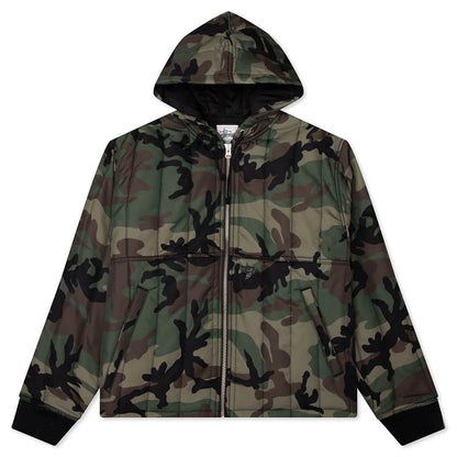 Work Jacket Quilted Nylon Woodland Camo