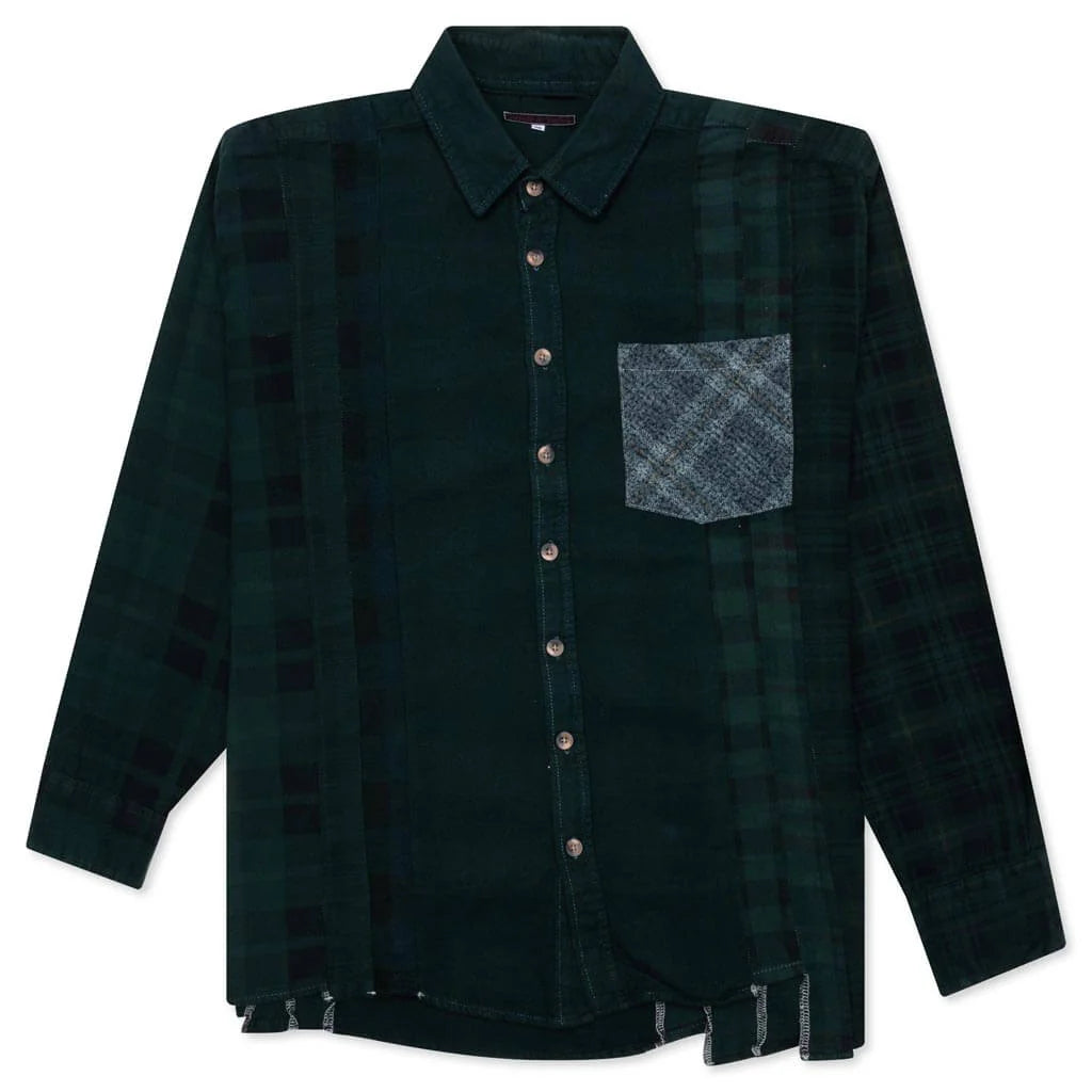 Flannel Shirt 7 Cuts Shirt Over Dye Green