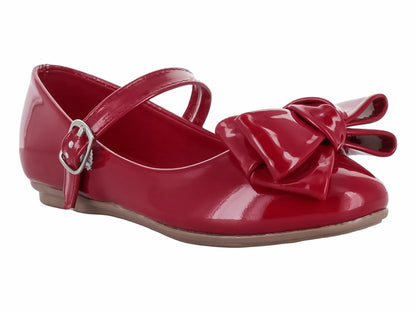 Zapatos Planos Genesis Charol Rojo para Niña