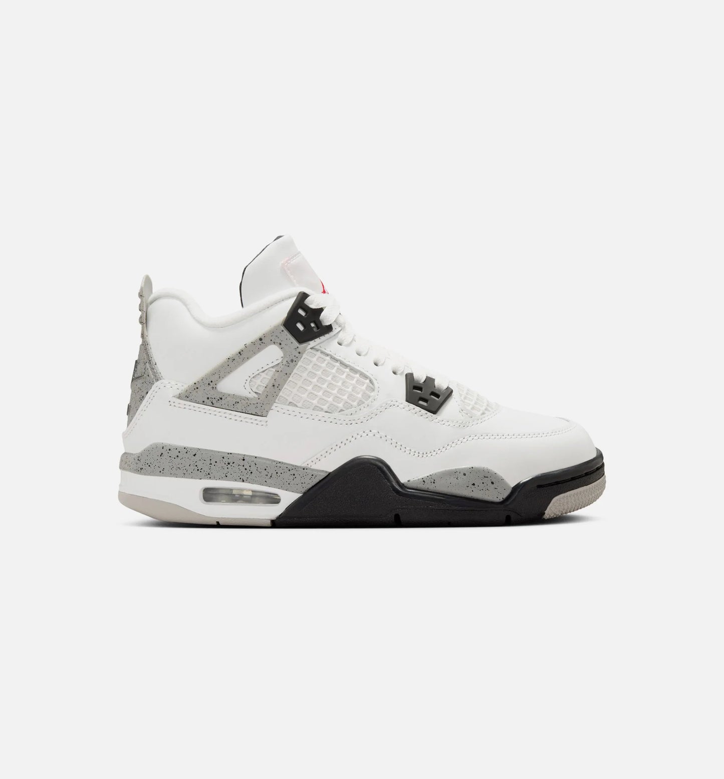 Air Jordan 4 Retro White Cement Grade School Lifestyle Shoe Summit White Fire Red Cement Grey Black
