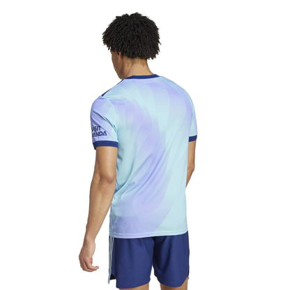 adidas Mens Arsenal Third Jersey Authentic 24 25 Aqua Purple