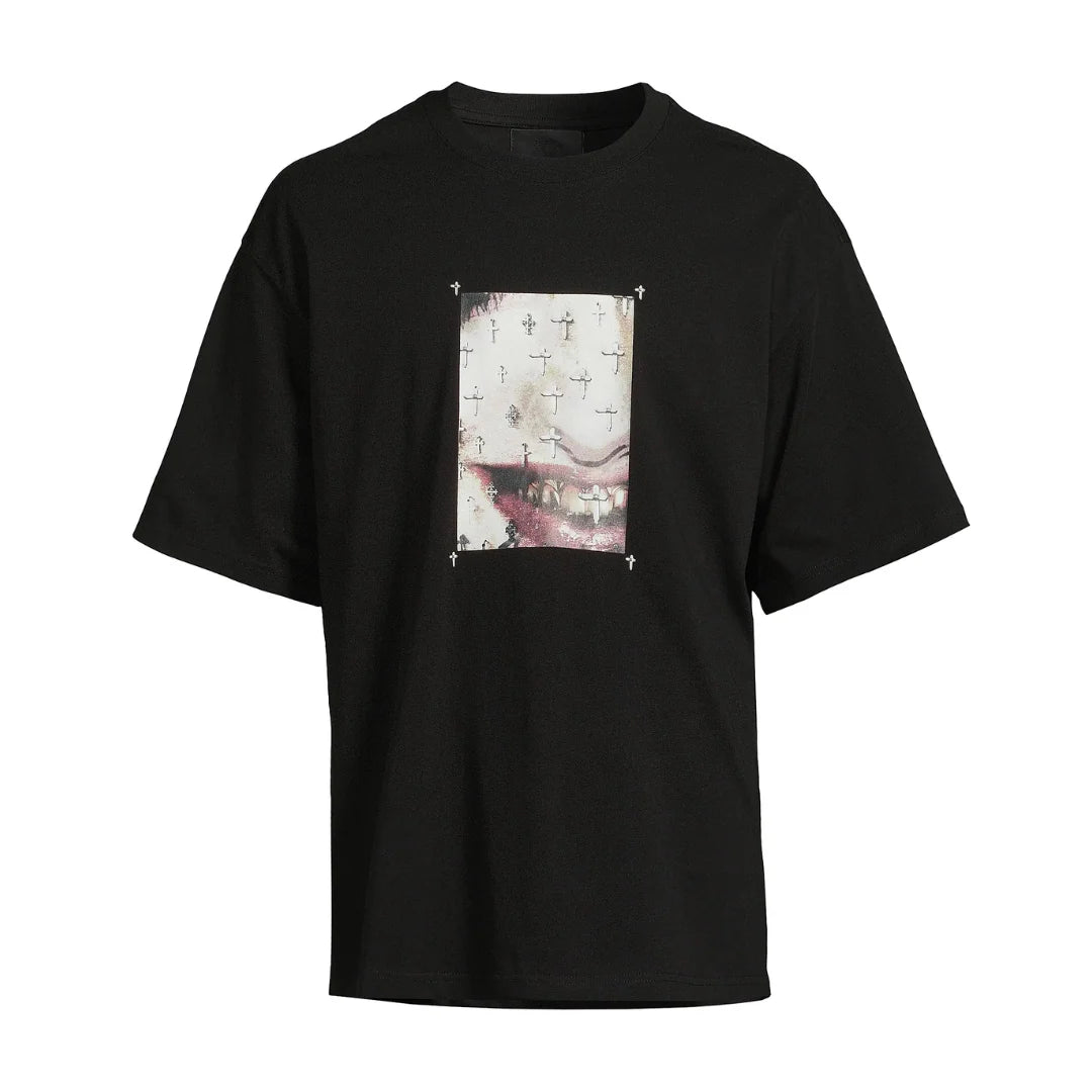 RtA Colin Cross T-Shirt - Black