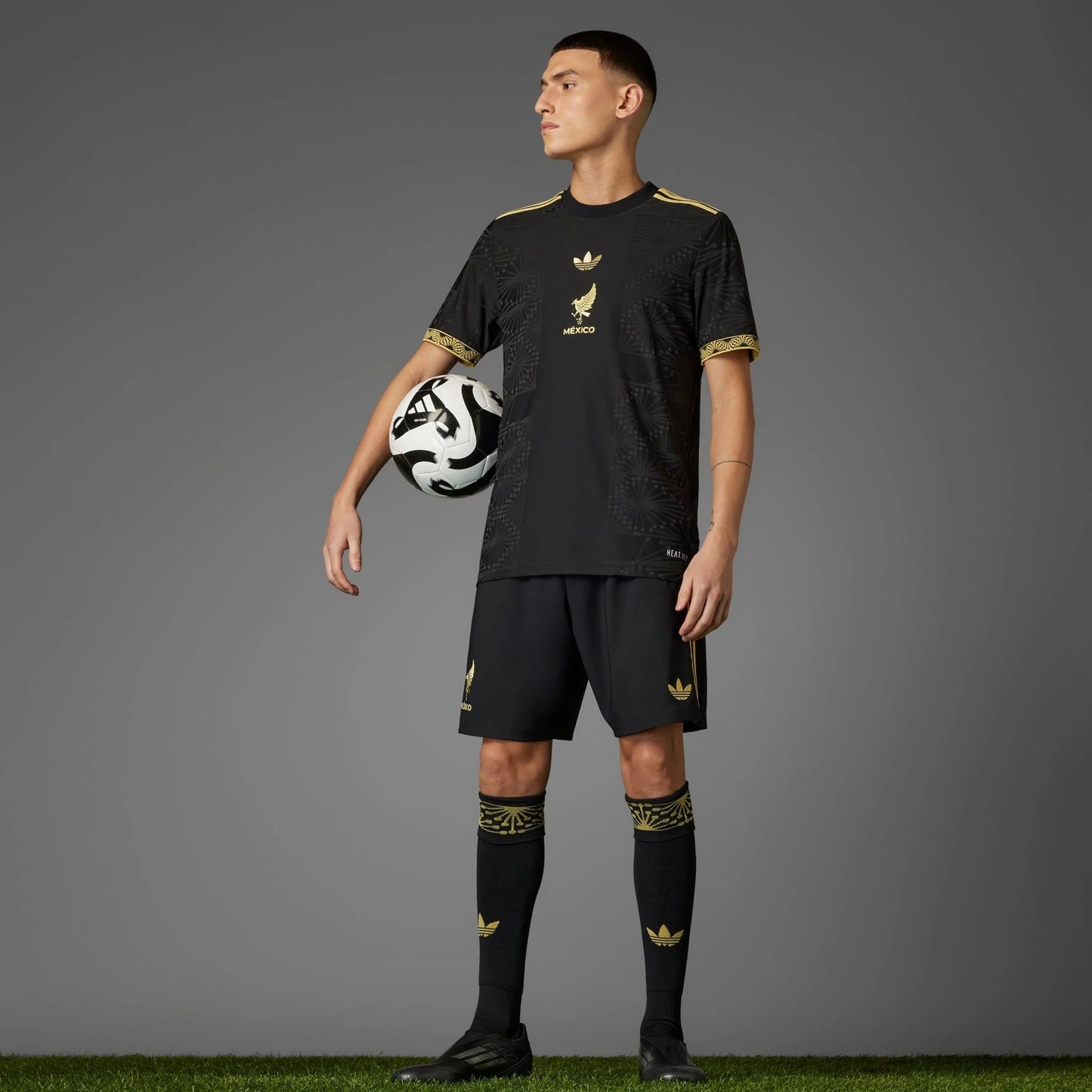 adidas Mens Mexico Gold Jersey 25 Black