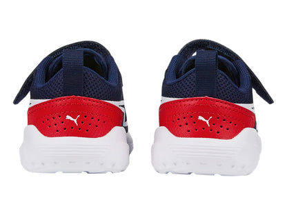 Tenis PUMA All Day Active Azul Marino y Rojo para Niño