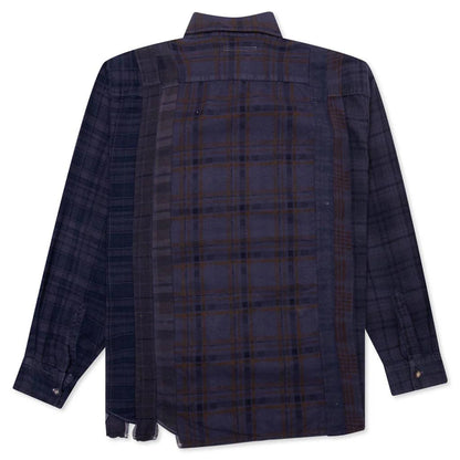 Flannel Shirt 7 Cuts Shirt Over Dye Purple