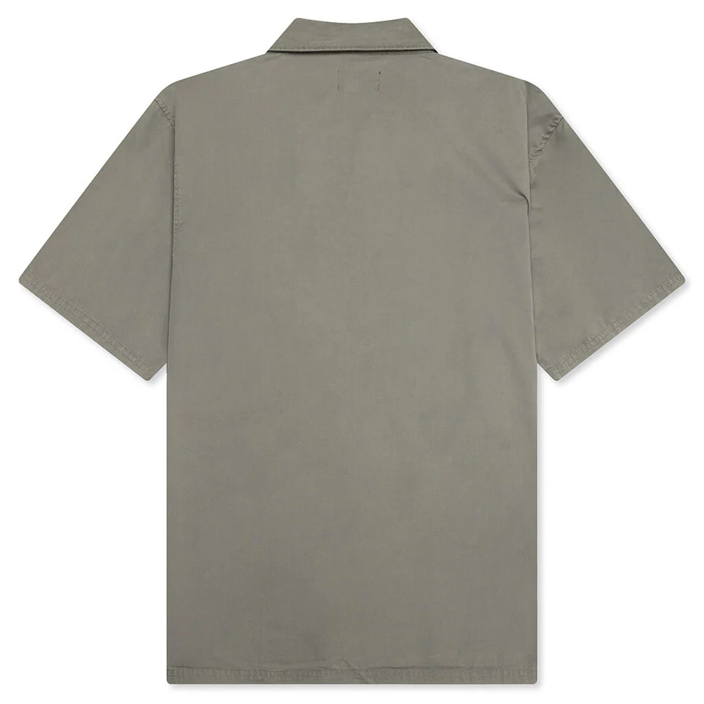 Script Camp Collar Shirt Washed Khaki