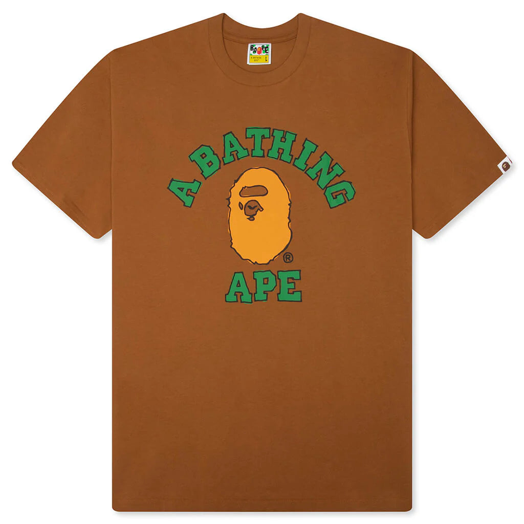 Hand Drawn College Relaxed Fit Tee Beige