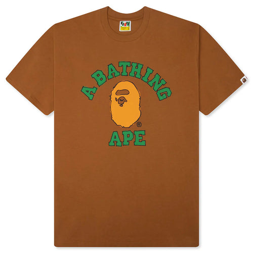 Hand Drawn College Relaxed Fit Tee Beige