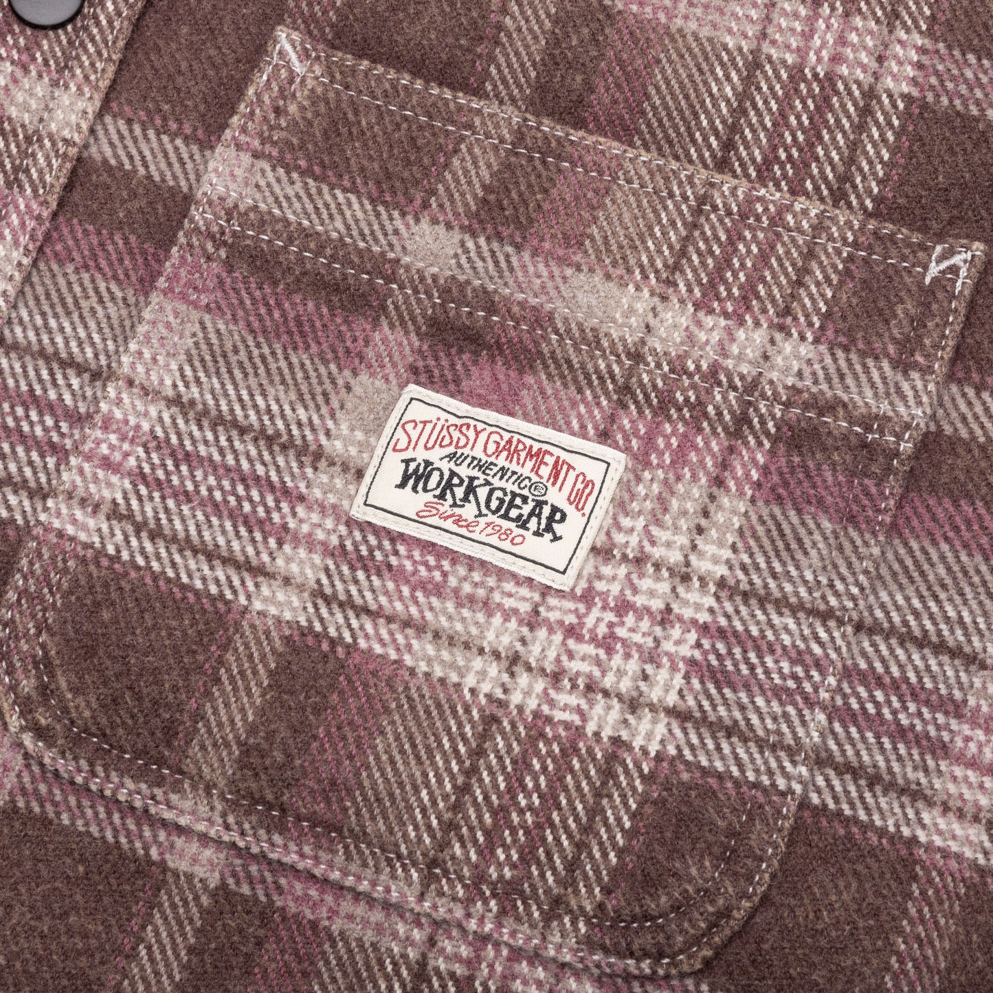 Heavy Washed Plaid Shirt Brown