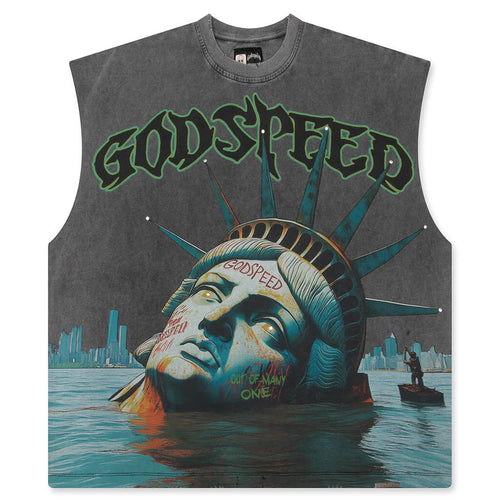Sunken Liberty Sleeveless T Shirt Grey