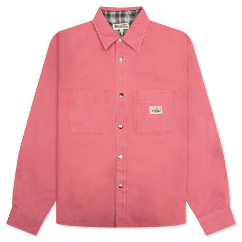 Heavy Washed Canvas Shirt Berry