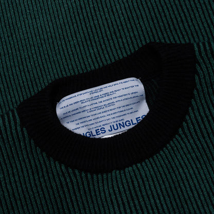 Two Tone Rib Knit Green Black