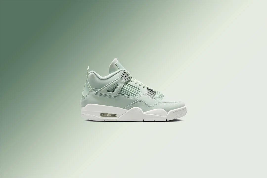 Womens Air Jordan 4 Retro Abundance Seafoam Sail Metallic Silver