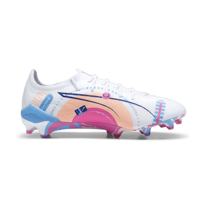 PUMA Ultra 5 Ultimate Vol UP FG Firm Ground Soccer Cleats White Luminous Blue