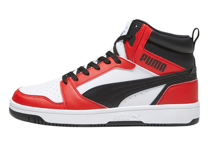 Tenis PUMA Rebound V6 Blanco Negro Rojo para Hombre
