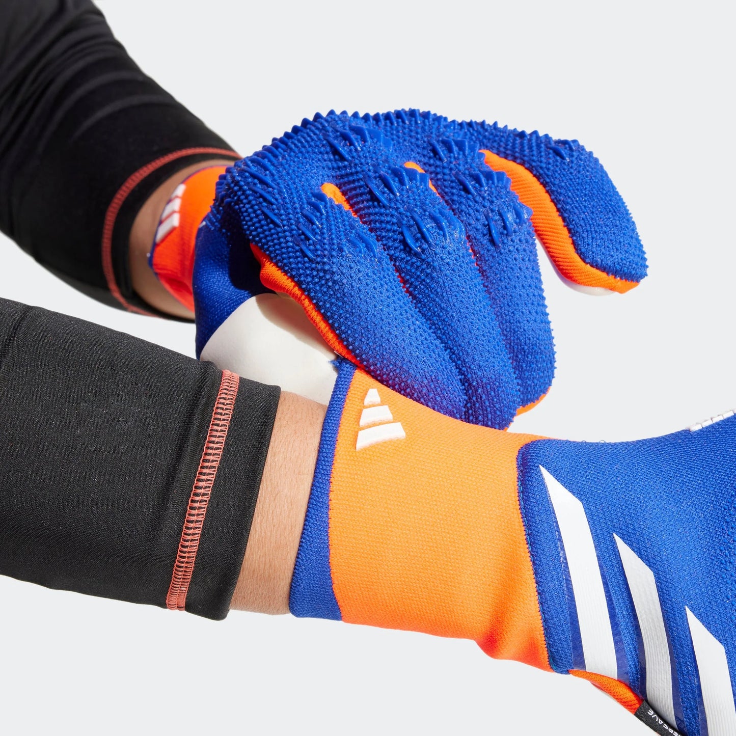 adidas Predator Pro Fingersave Goalkeeper Gloves Lucid Blue Red White