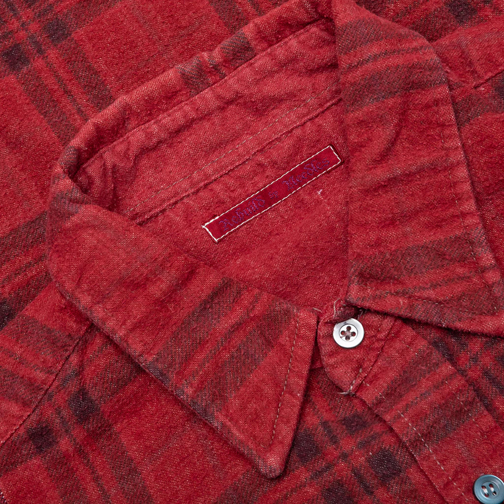 Over Dye 7 Cuts Wide Shirt Red
