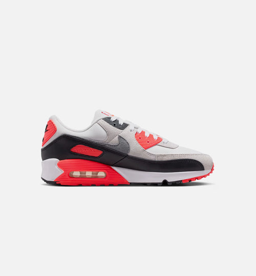 Air Max 90 Infrared 3M Mens Lifestyle Shoe White Cement Grey Infrared Black
