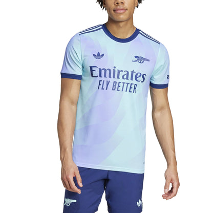 adidas Mens Arsenal Third Jersey Authentic 24 25 Aqua Purple