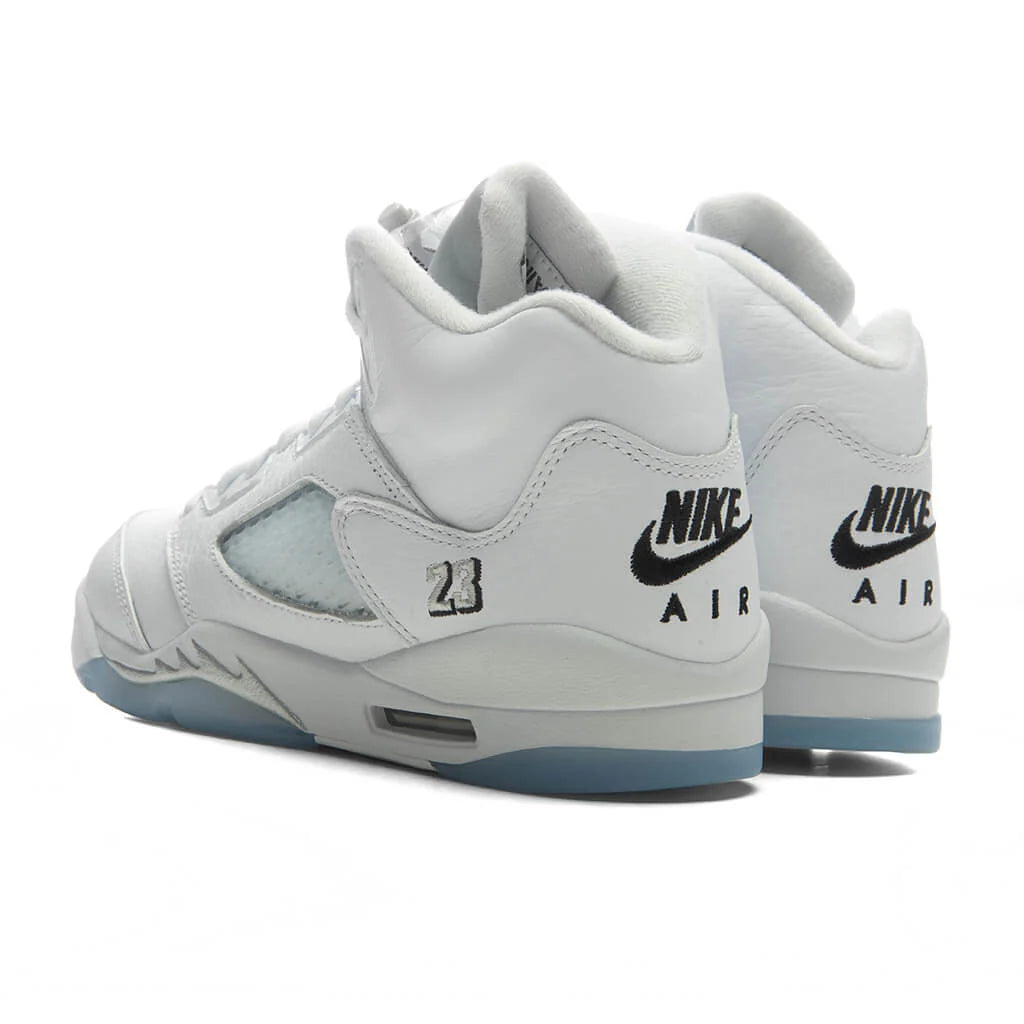 Air Jordan 5 Retro White Metallic GS White Black Metallic Silver