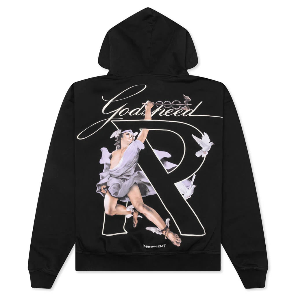 Hermes Zip Hoodie Jet Black