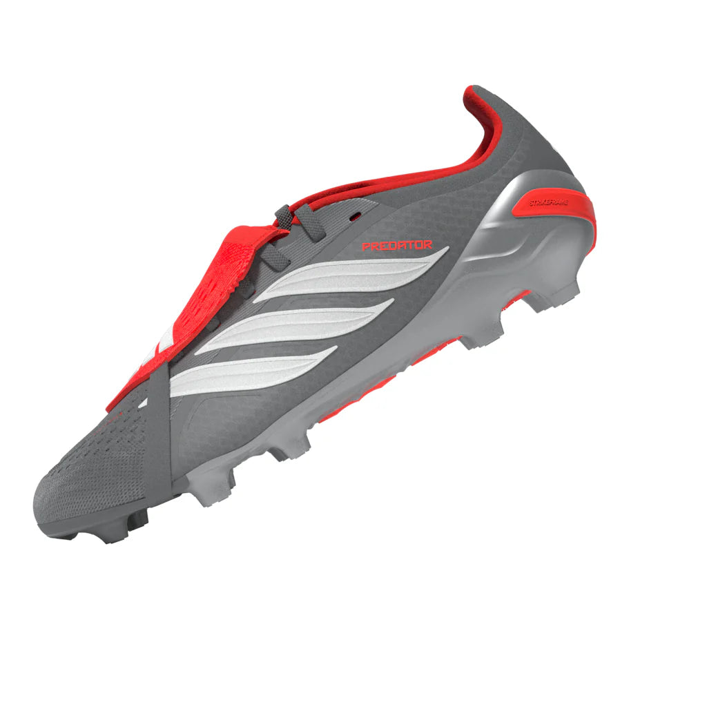 adidas Predator Elite Fold Over Tongue FG Youth Soccer Cleats Grey Red