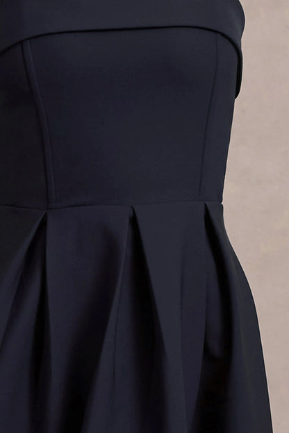Annalise | Navy Bandeau Skater Midi Dress