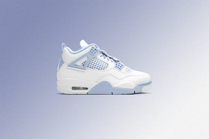Womens Air Jordan 4 Retro Aluminum White Aluminum Blue Tint Oil Green