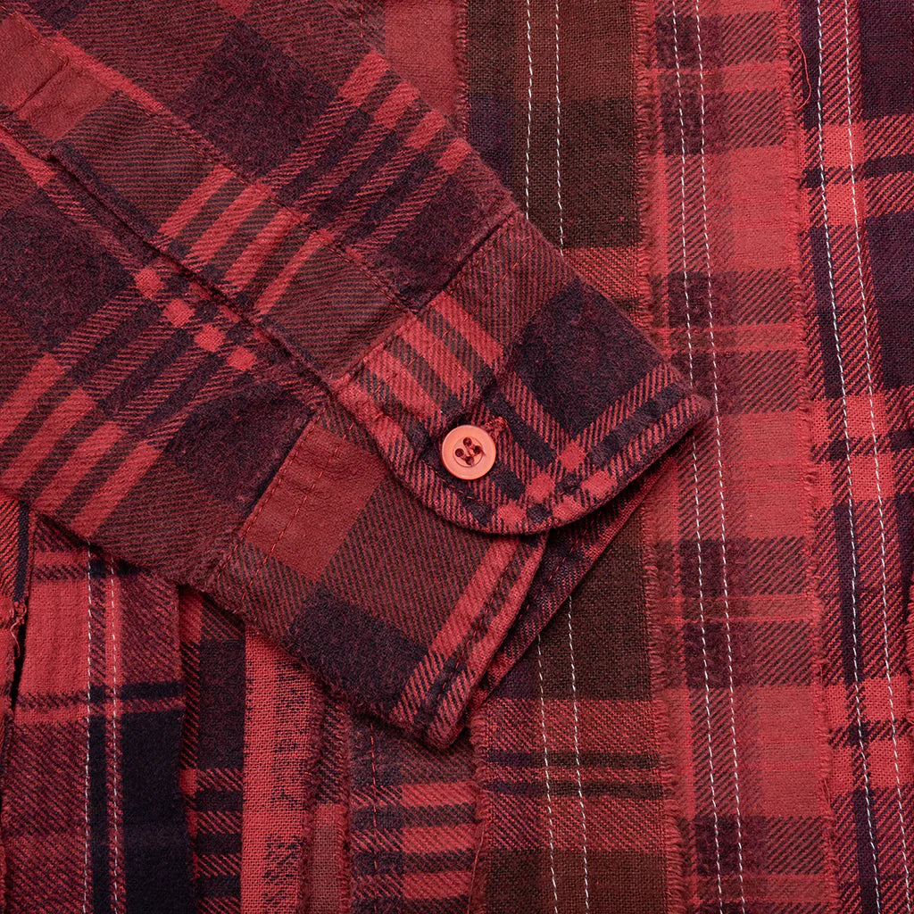 Over Dyed Ribbon Shirt Red