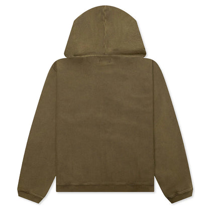 Faded Graphic Zip Hoodie Olive