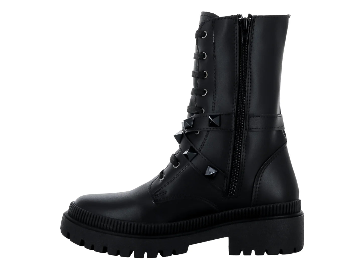 Botines Combat Luna Rosa Negros para Mujer