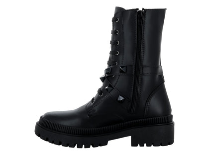 Botines Combat Luna Rosa Negros para Mujer