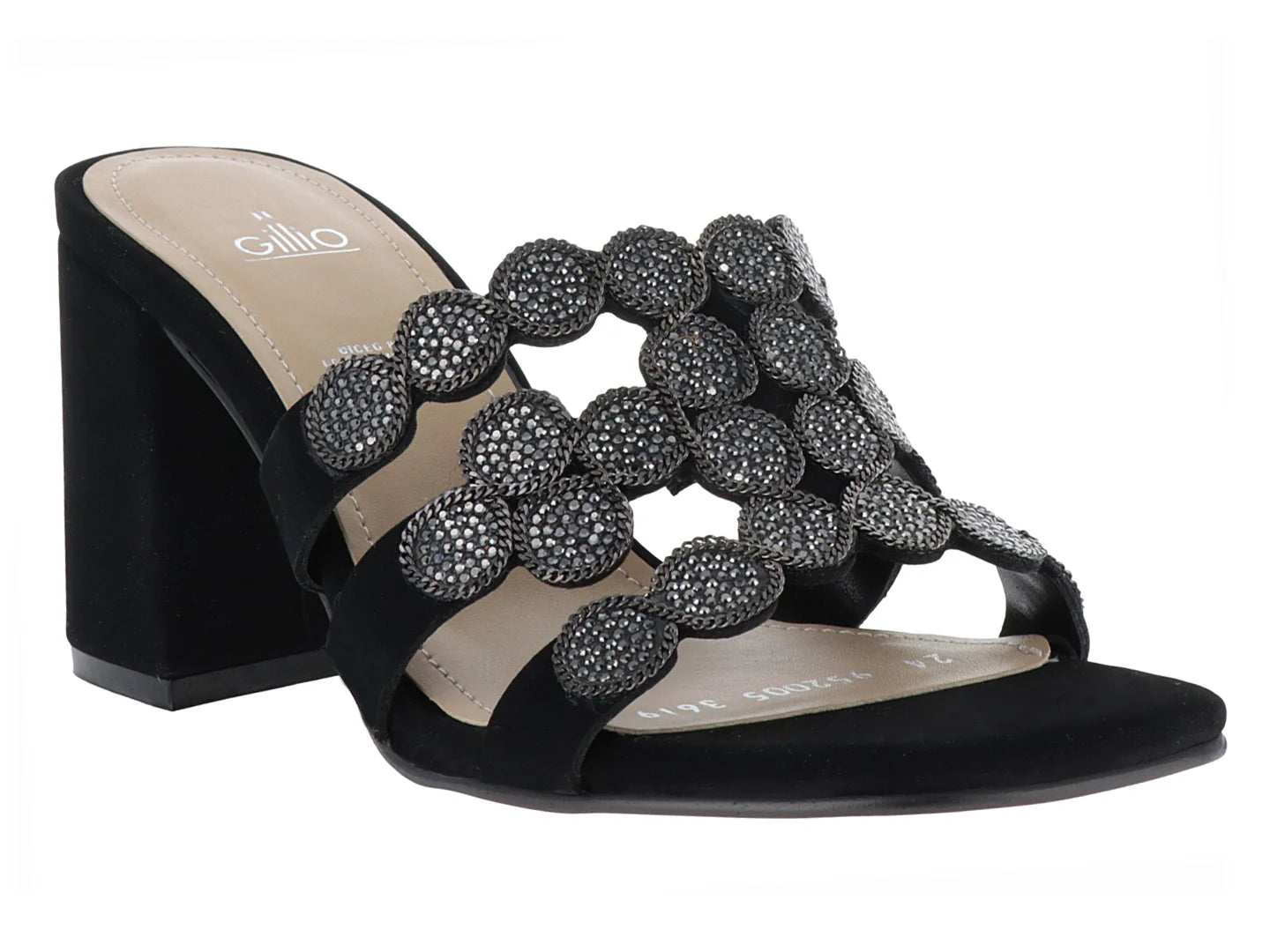 Sandalias Gillio Antelina Negro para Mujer