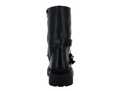 Botines Combat Luna Rosa Negros para Mujer