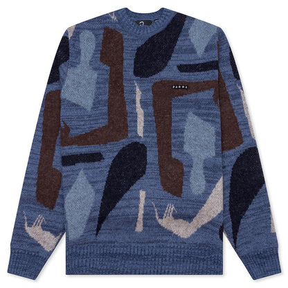 Detached Knitting Pullover Blue