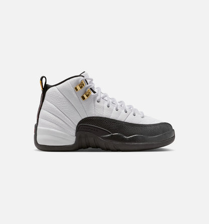 Air Jordan 12 Retro Taxi Grade School Lifestyle Shoe White Black Taxi