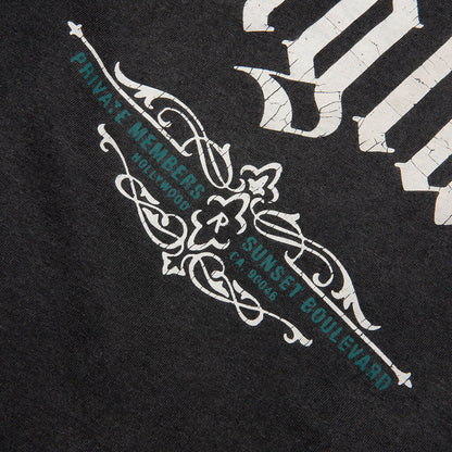 Private Members T Shirt Stained Black