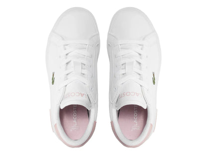Tenis Lacoste Powercourt Blanco y Rosa para Niña