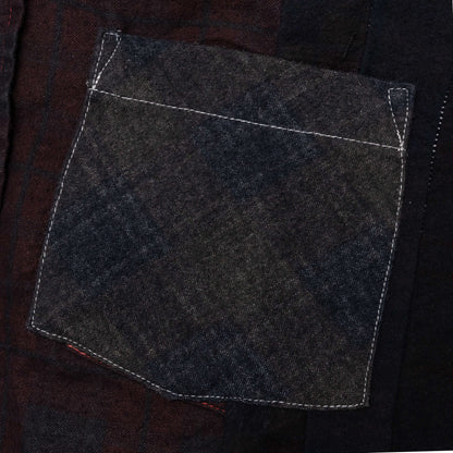Flannel Shirt 7 Cuts Shirt Over Dye Black