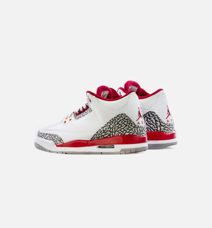Air Jordan 3 Retro Cardinal Red Grade School Lifestyle Shoe White Light Curry Cardinal Red Limit One Per Customer