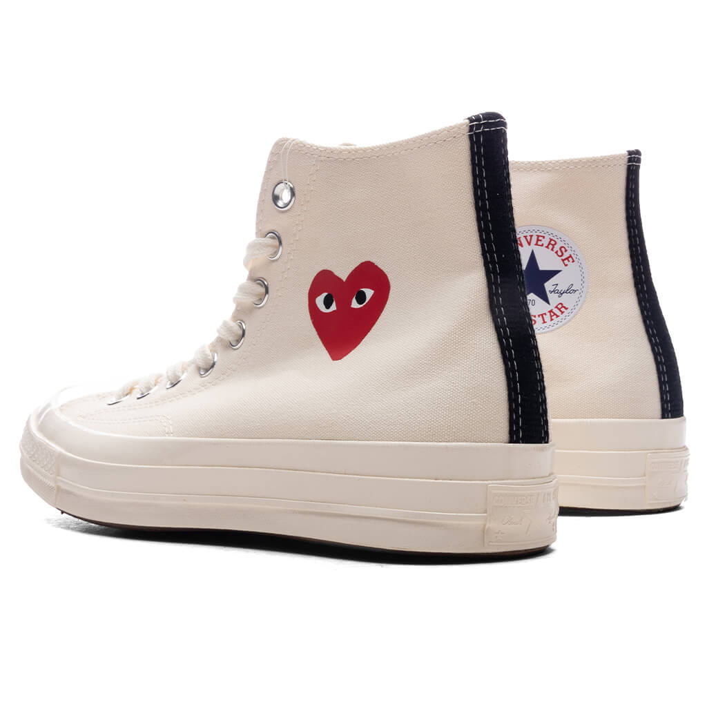 Converse x Comme Des Garcons PLAY All Star Chuck 70 Hi Small Red Heart White