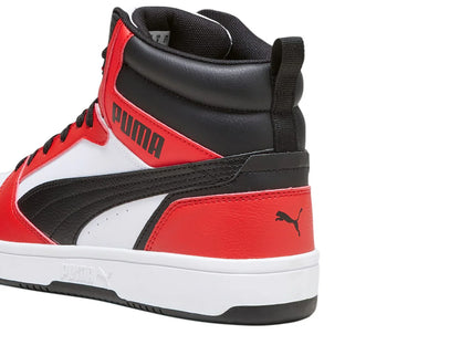 Tenis PUMA Rebound V6 Blanco Negro Rojo para Hombre