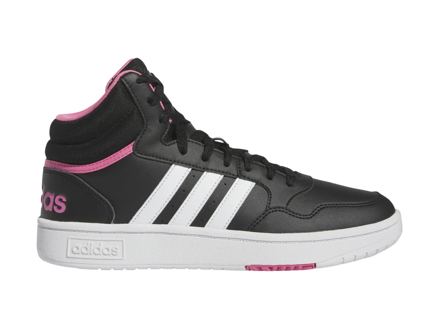 Tenis Adidas Hoops 30 Mid Negro Blanco y Rosa para Mujer