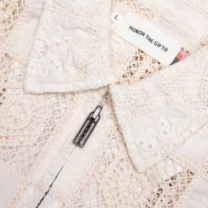 Crochet Full Zip Jacket Bone