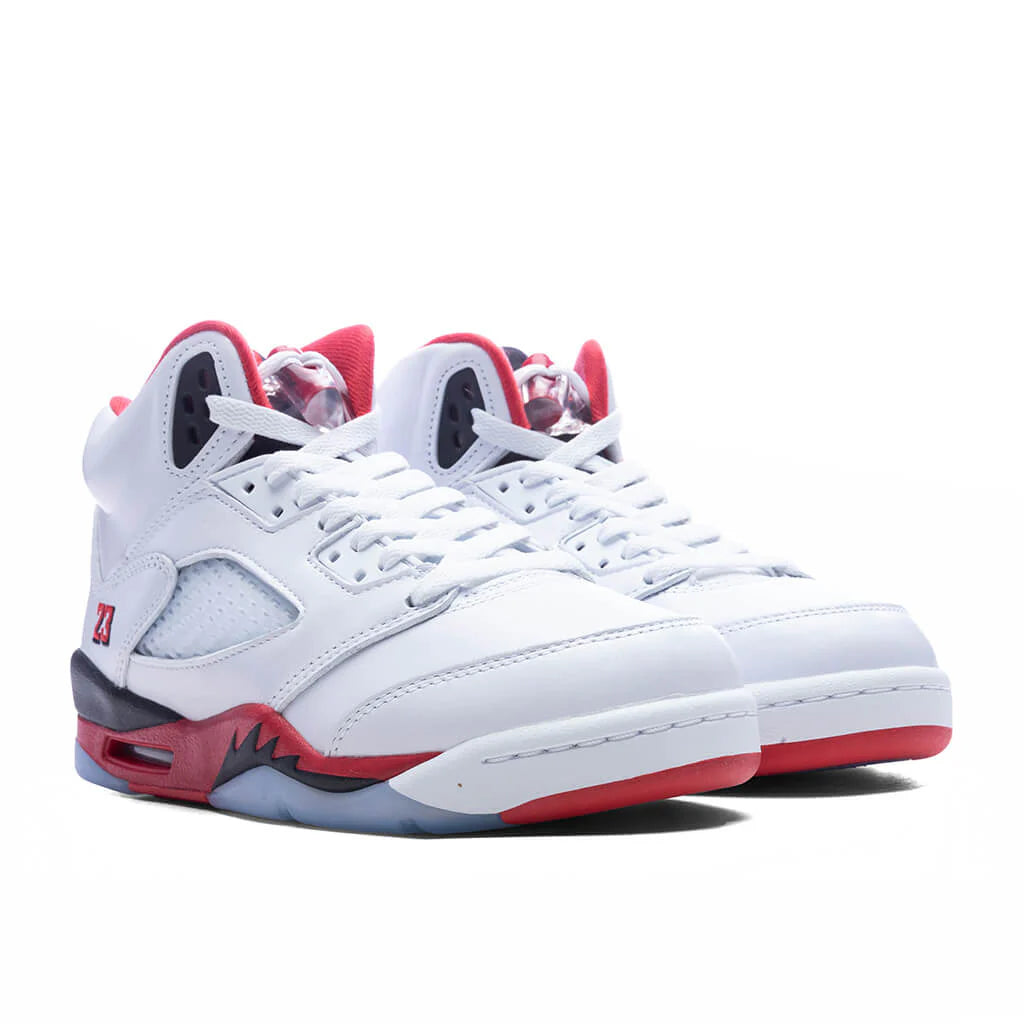Air Jordan 5 Retro OG Fire Red Black Tongue GS White Fire Red Black