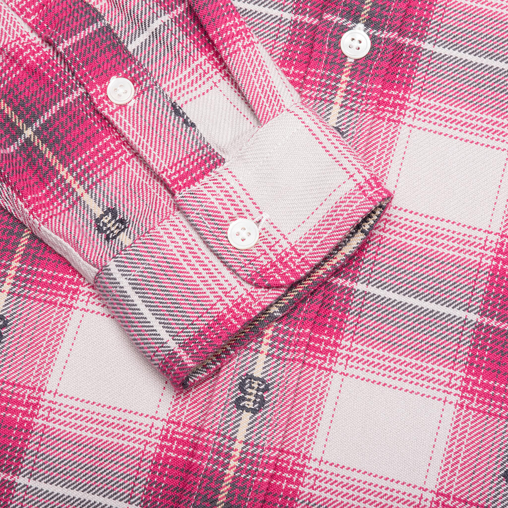 Motif Plaid Shirt Pink