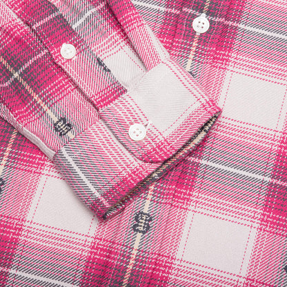 Motif Plaid Shirt Pink
