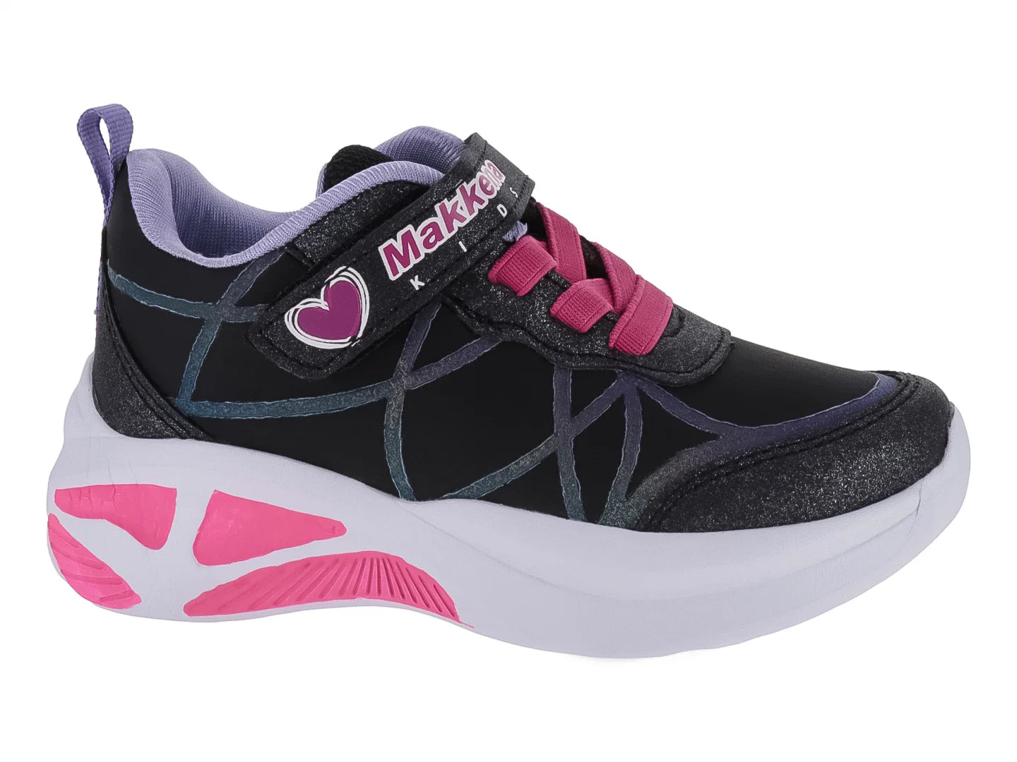 Tenis Makena Negro Lila para Niña